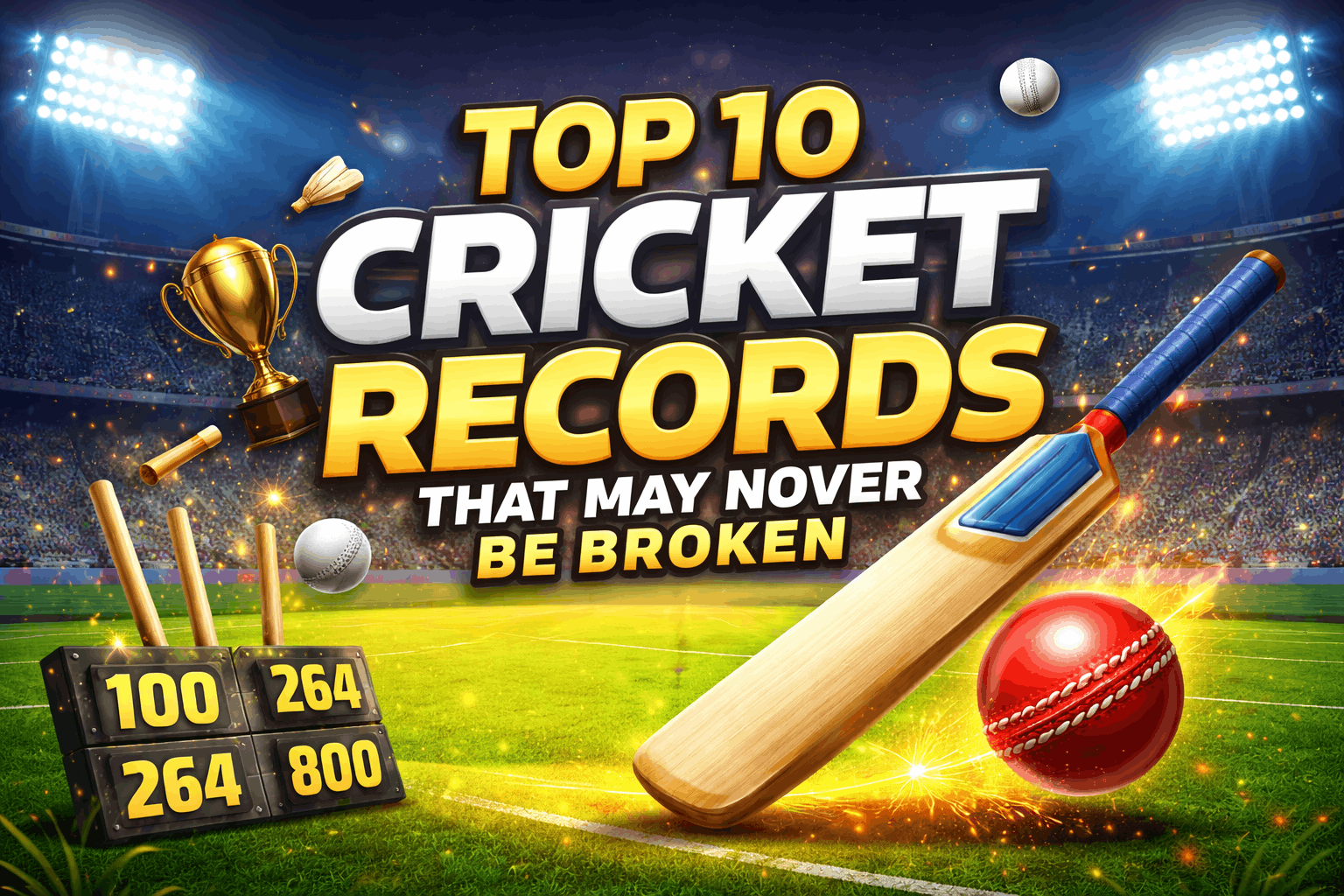 🏏 Top 10 Cricket Records That May Never Be Broken in History